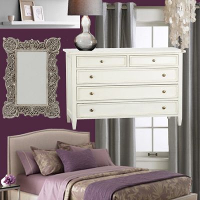 Plum and Pretty Master Bedroom Mood Board