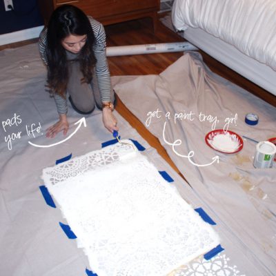 Stenciled Drop Cloth Curtains