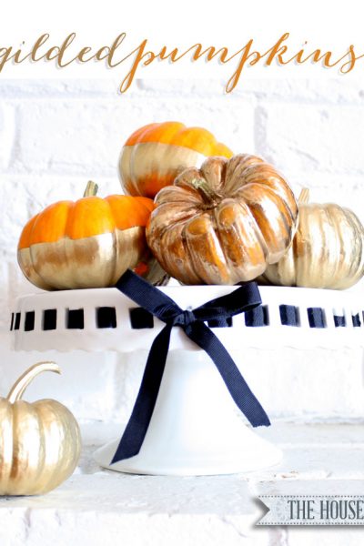 gilded and gold-dipped pumpkins