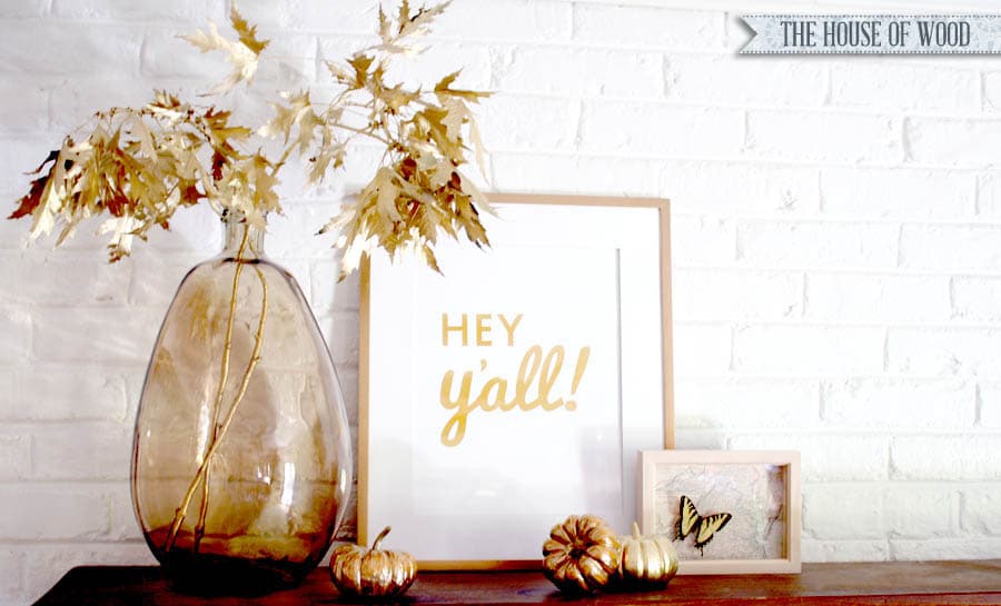 gold spray painted branches