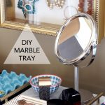 Make an elegant yet inexpensive DIY marble tray with just a few supplies from the hardware store! www.jenwoodhouse.com/blog
