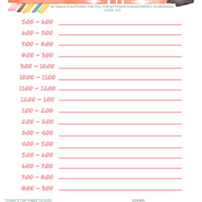 {Free Printable} Daily Schedule