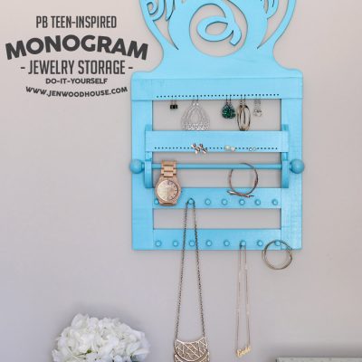 PB Teen-Inspired Monogram Wall Jewelry Storage