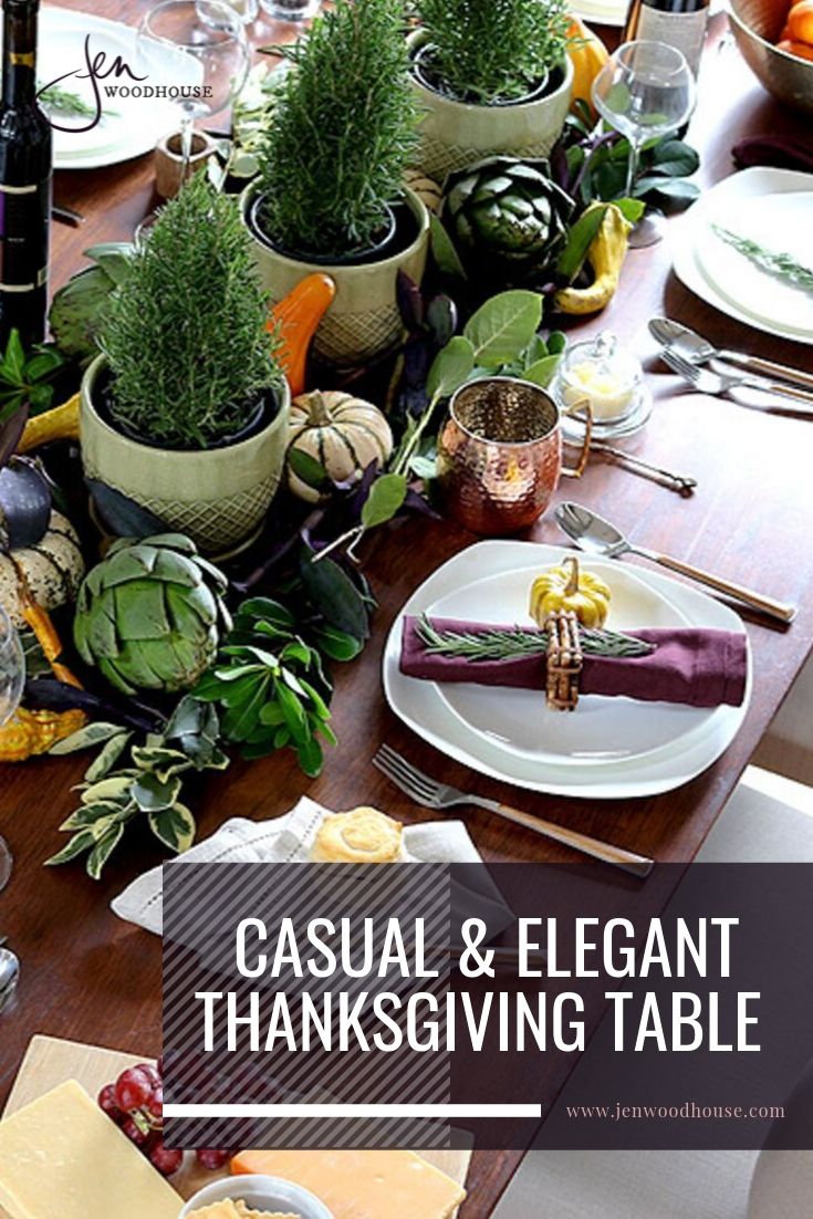 Jen Woodhouse created wanted a casual yet elegant atmosphere with this table setting | Fall tablescape | Thanksgiving tablescape | #jenwoodhouse #thanksgivingtable #falltablescape