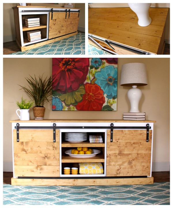 Sliding barn door console by That's My Letter
