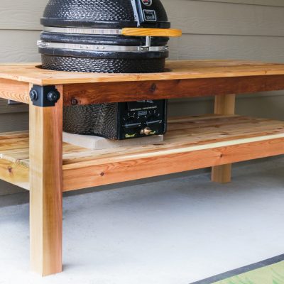 Cedar Kamado Grill Table