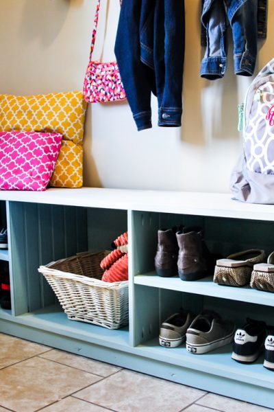 How to build a DIY mudroom storage bench
