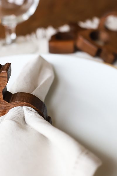 Adorable wood bunny napkin rings - perfect for a Spring table!