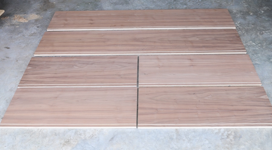 DIY entertainment center - grooves cut for the sliding door track