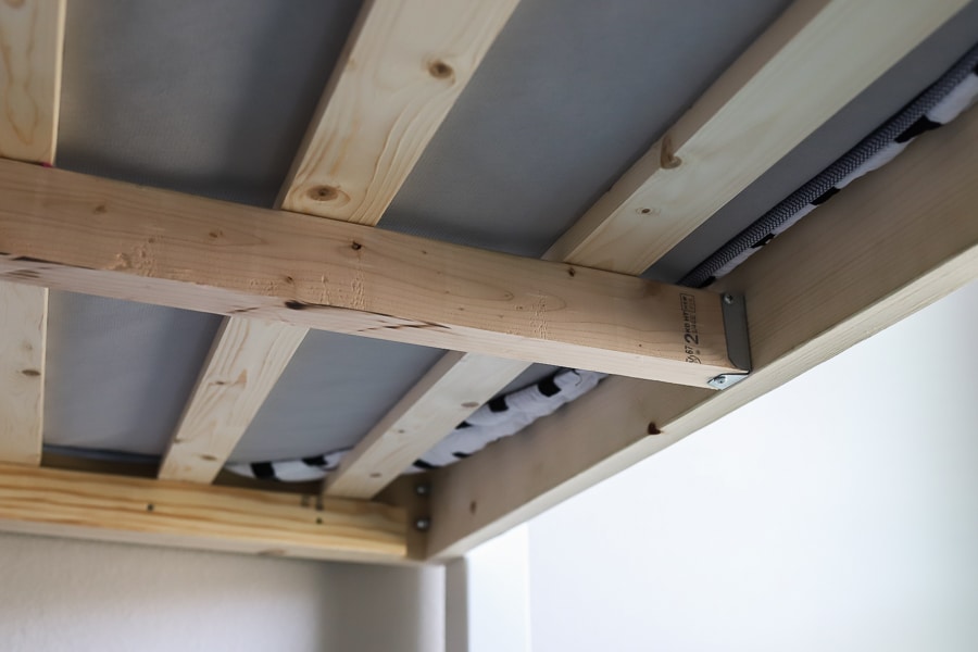 Sliding barn door loft bed full size mattress slats