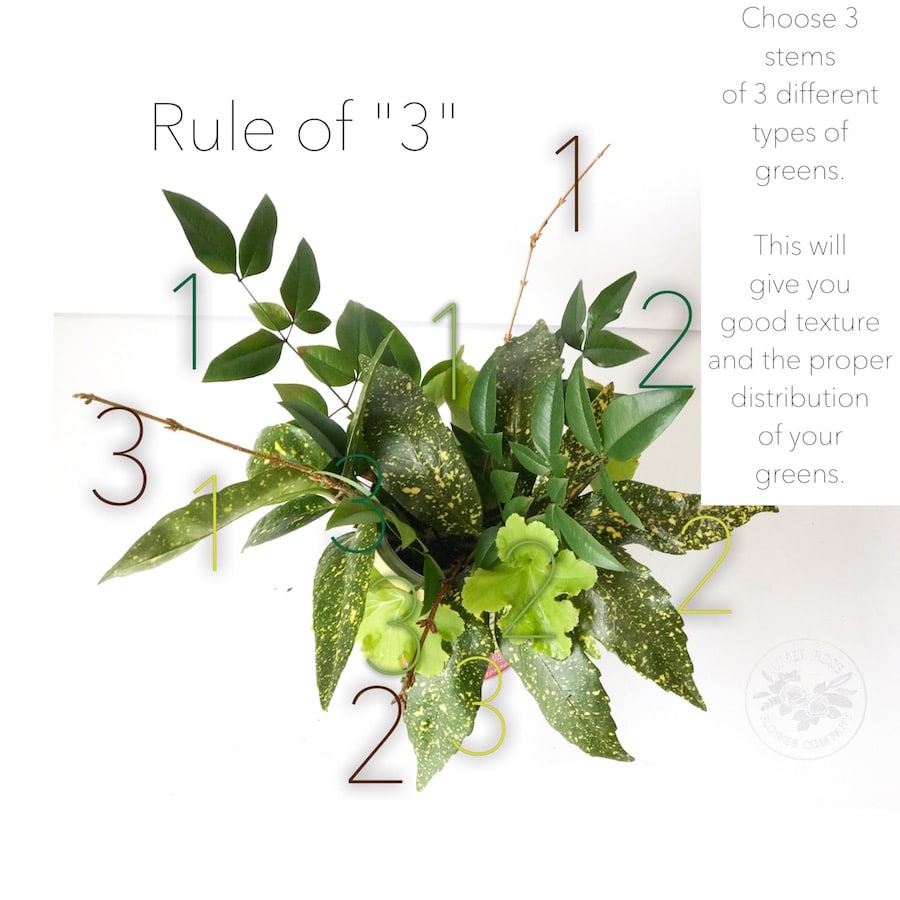 Learn the "rule of 3" for floral design 101.