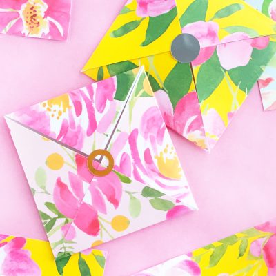 DIY Floral Patterned Envelope And Tag Set