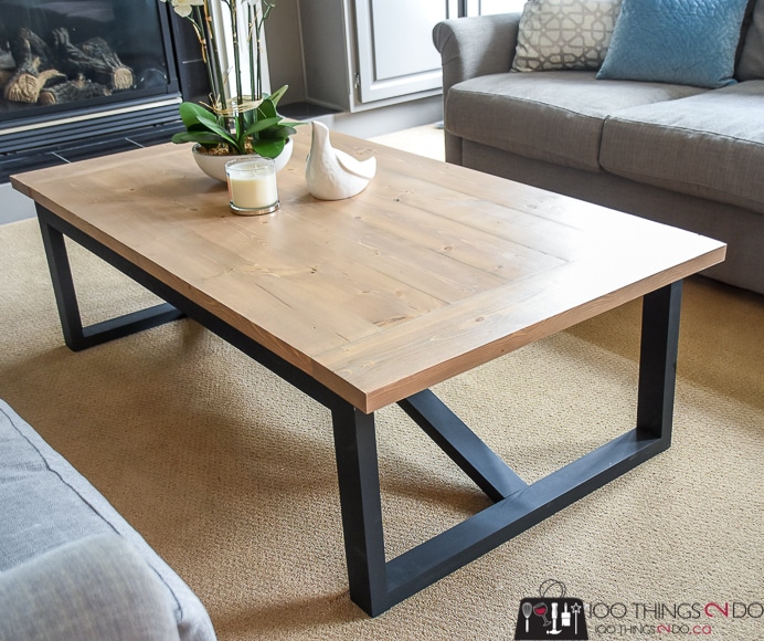 DIY Coffee table, Rustic Industrial coffee table, Restoration Hardware knock-off, easy coffee table, coffee table plans