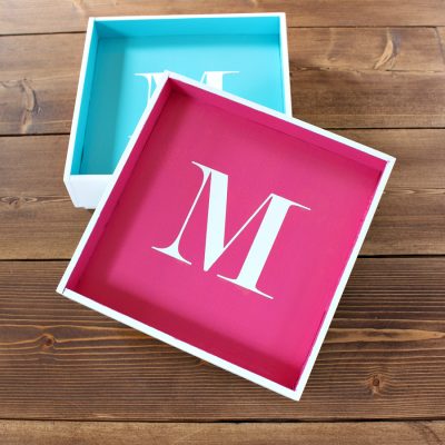 DIY Monogrammed Desktop Tray
