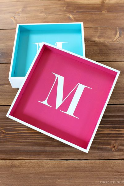 How to make a DIY Monogrammed Desktop Tray