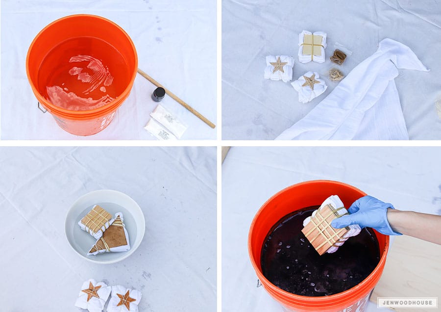 How to DIY shibori dye napkins