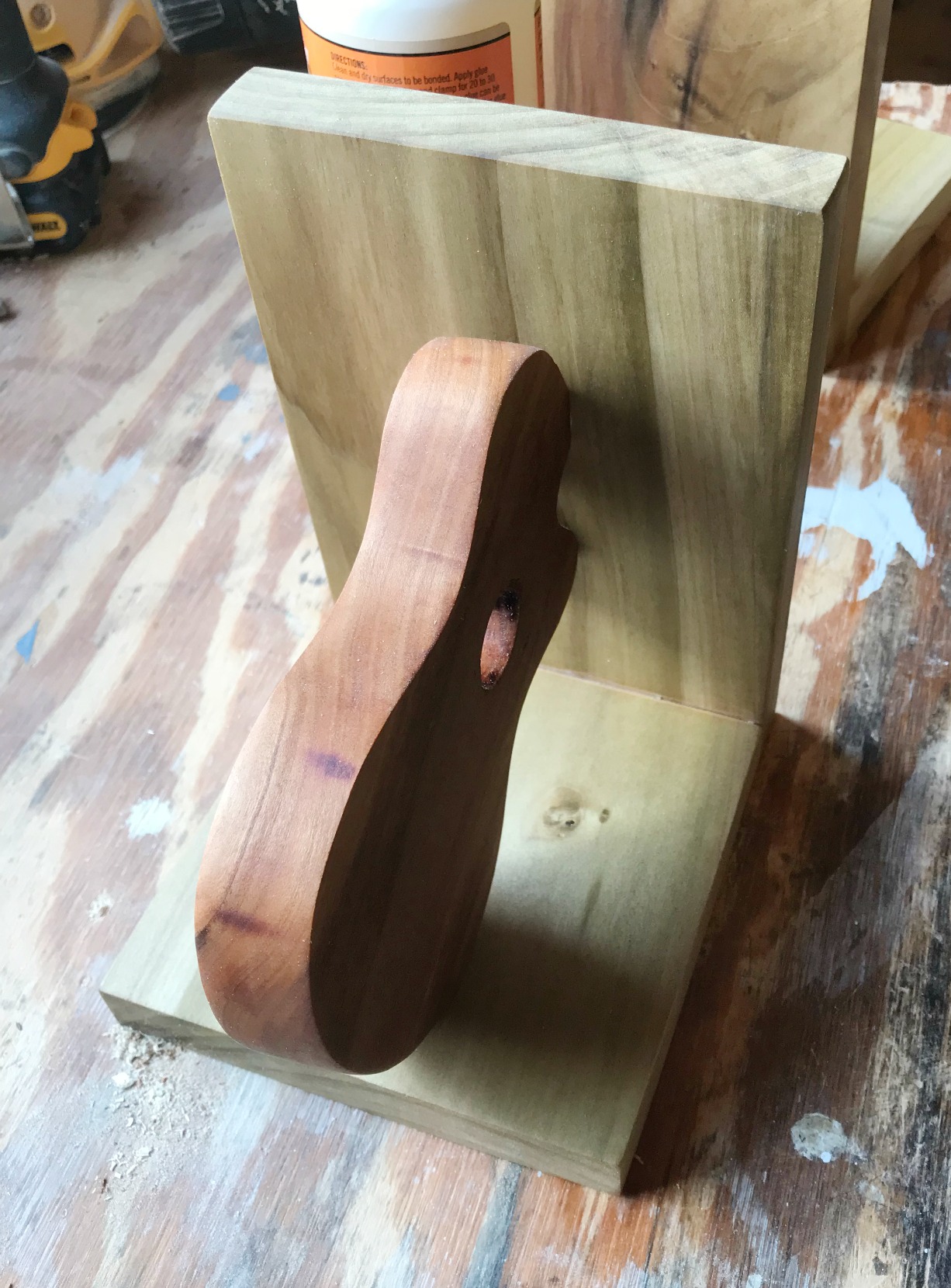 Glue one half of bookend