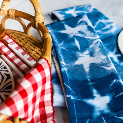 Patriotic Shibori Dyed Napkins