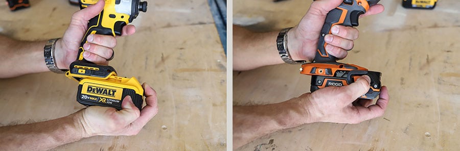 Dewalt and Ridgid Drill battery comparison