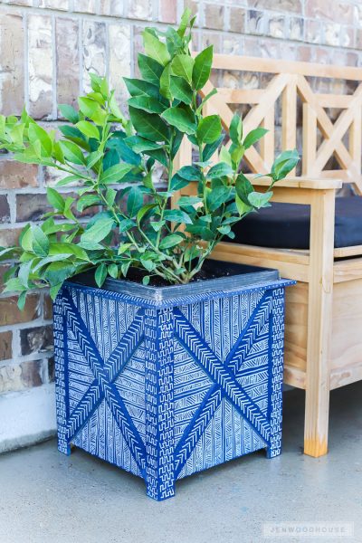 DIY Mudcloth Painted Planter