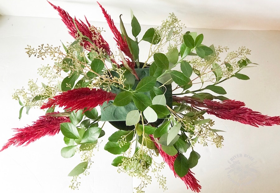 Burgundy and Blush Fall Centerpiece | Carrie Bishop River Rose Flower Co + Jen Woodhouse