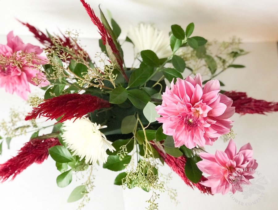 Burgundy and Blush Fall Centerpiece | Carrie Bishop River Rose Flower Co + Jen Woodhouse