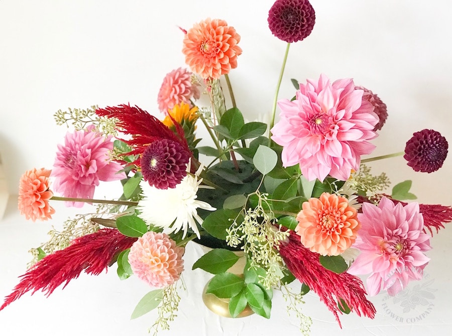 Burgundy and Blush Fall Centerpiece | Carrie Bishop River Rose Flower Co + Jen Woodhouse