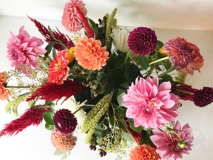 Burgundy and Blush Fall Centerpiece | Carrie Bishop River Rose Flower Co + Jen Woodhouse