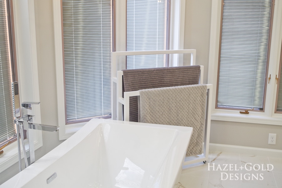 DIY Freestanding Towel Rack-finished horizontal