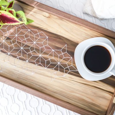 Wood and Epoxy Resin Inlay Serving Tray