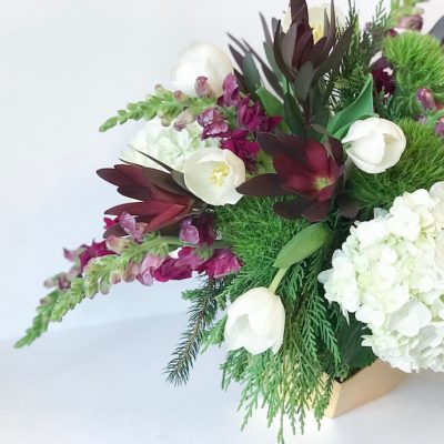Modern Holiday Greenery Centerpiece