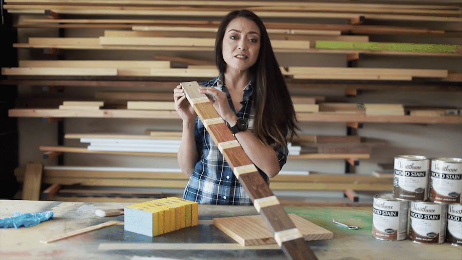 Make a stain stick so you know which color to use for your project