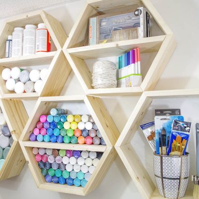 DIY Hexagon Shelves for Craft Storage