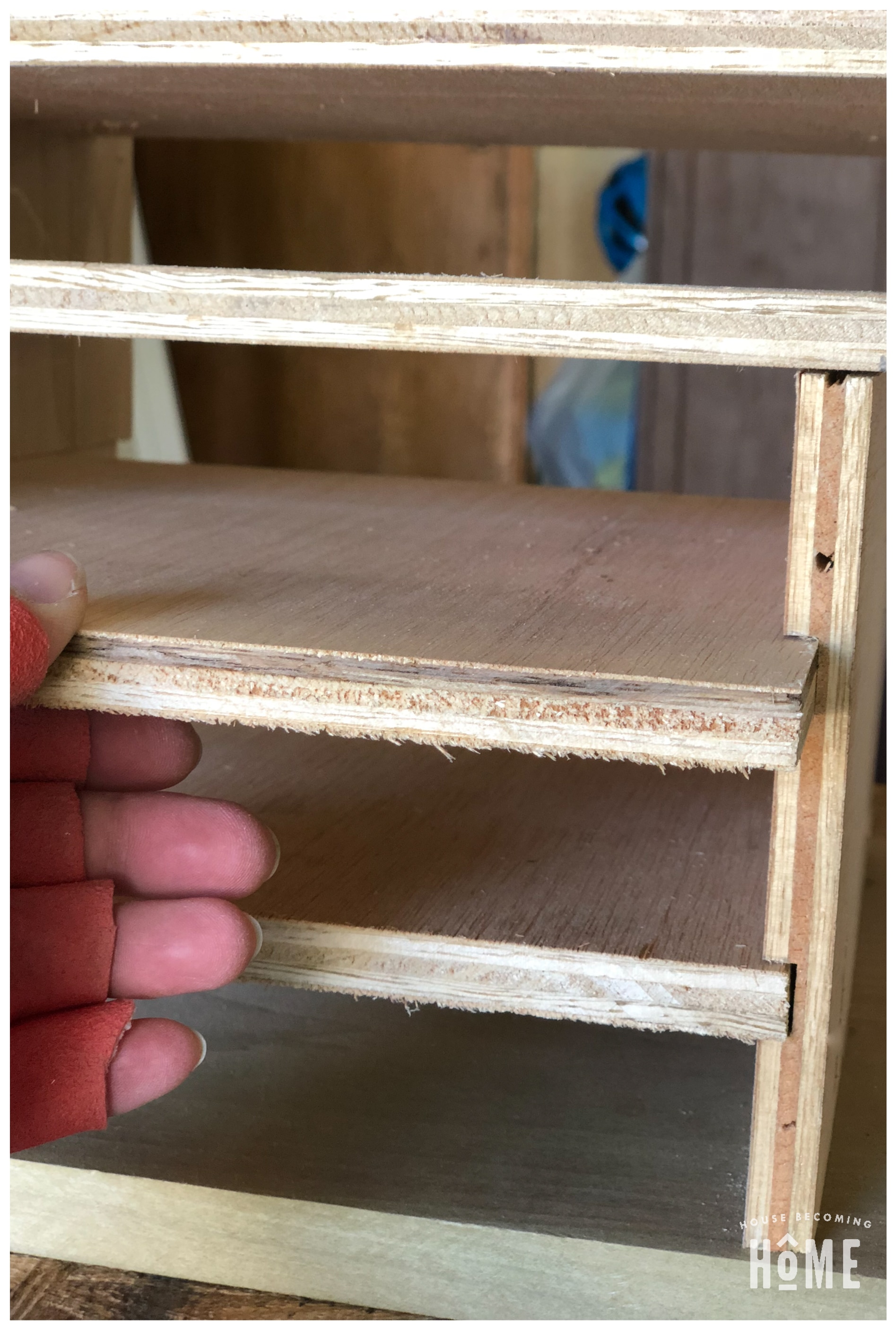 Charging Station Plywood shelves