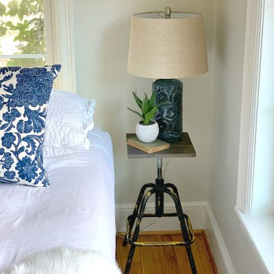 DIY Nightstand From an Old Stool