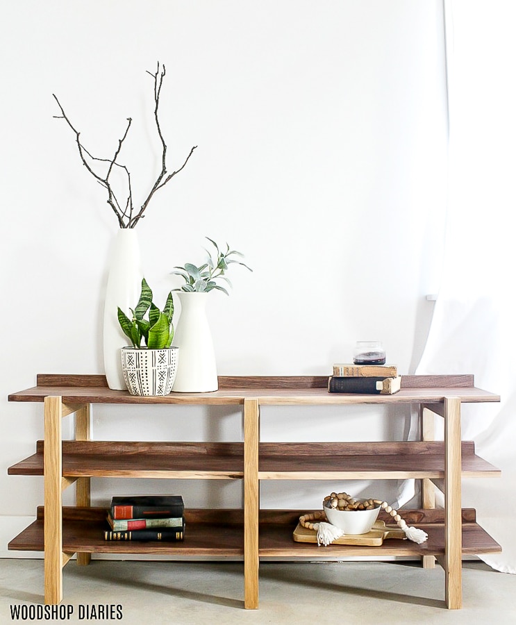 How to build a DIY stacked console shelf for less than $100!