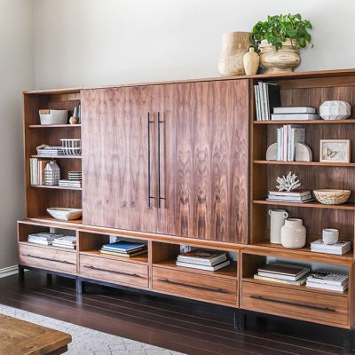 DIY Modern Sliding Door Entertainment Center