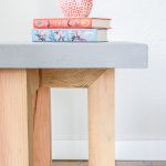 How to make a DIY side table with a concrete top geometric design