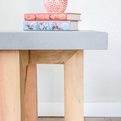 DIY Concrete and Wood Side Table