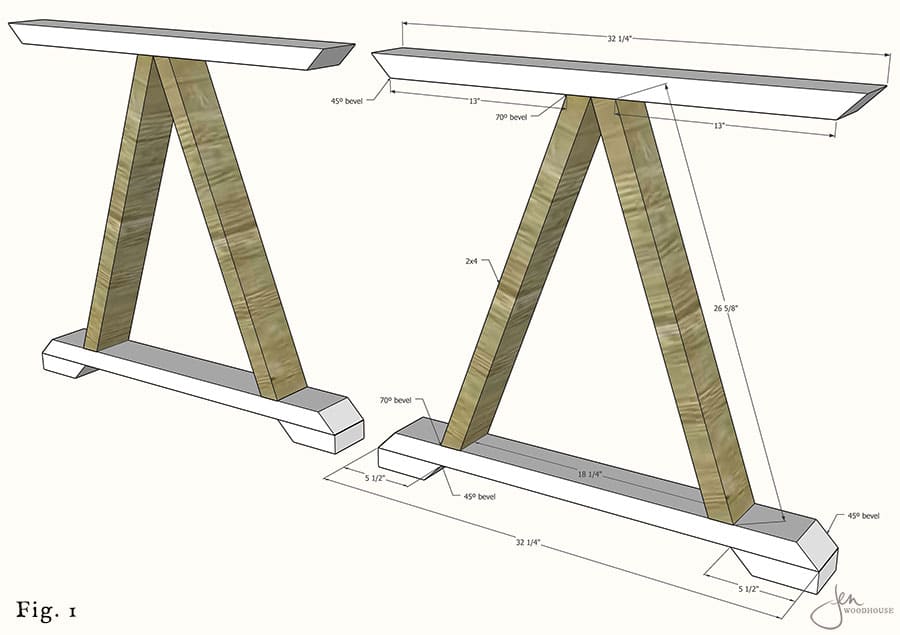 How to build a DIY dining table with angled trestle legs