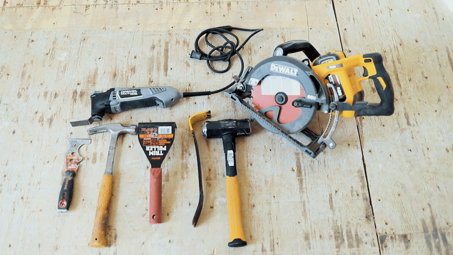 Tool supply list for removing hardwood floors