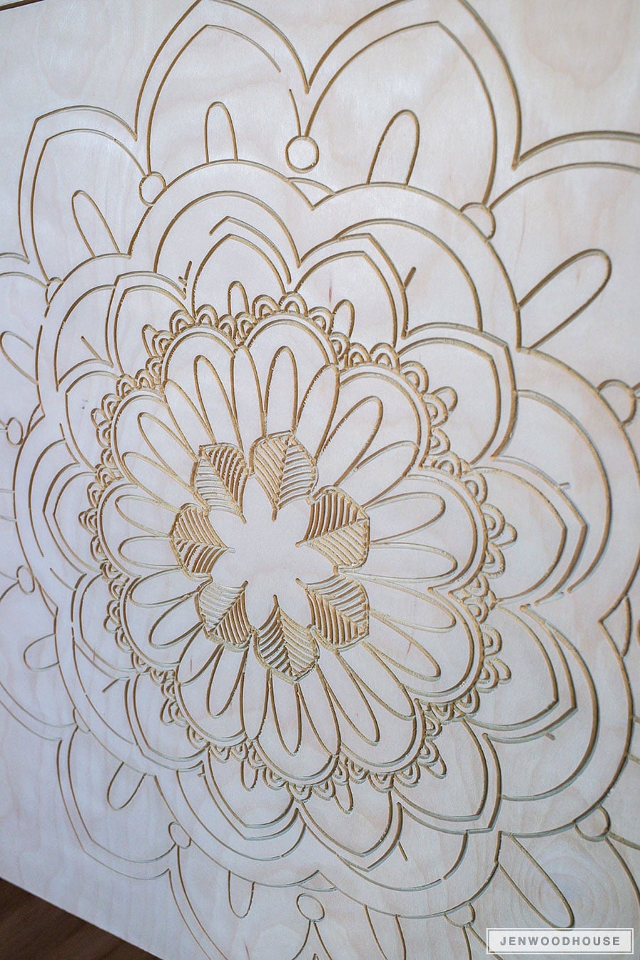 Carved mandala cabinet front