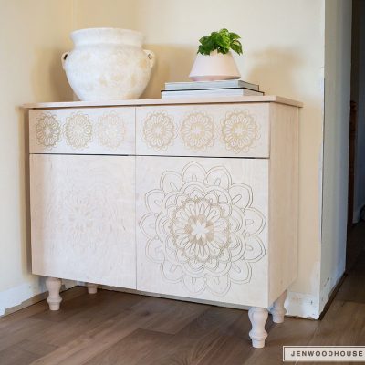 DIY Carved Entryway Cabinet