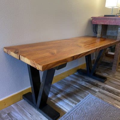 Rustic Industrial Indoor entryway bench