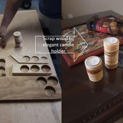 Scrap wood candleholders