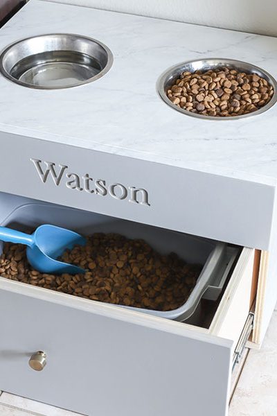 How to make a DIY large dog food station pet feeding station dog bowl