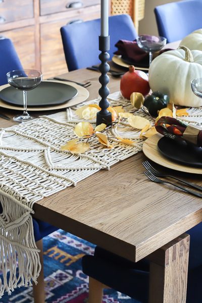 Decorate your dining room for Fall with this eclectic table setting