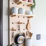 How to make a DIY pot rack from oversized pegboard shelves