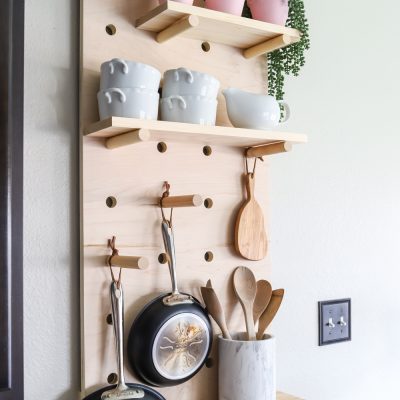 Oversized Pegboard Shelves
