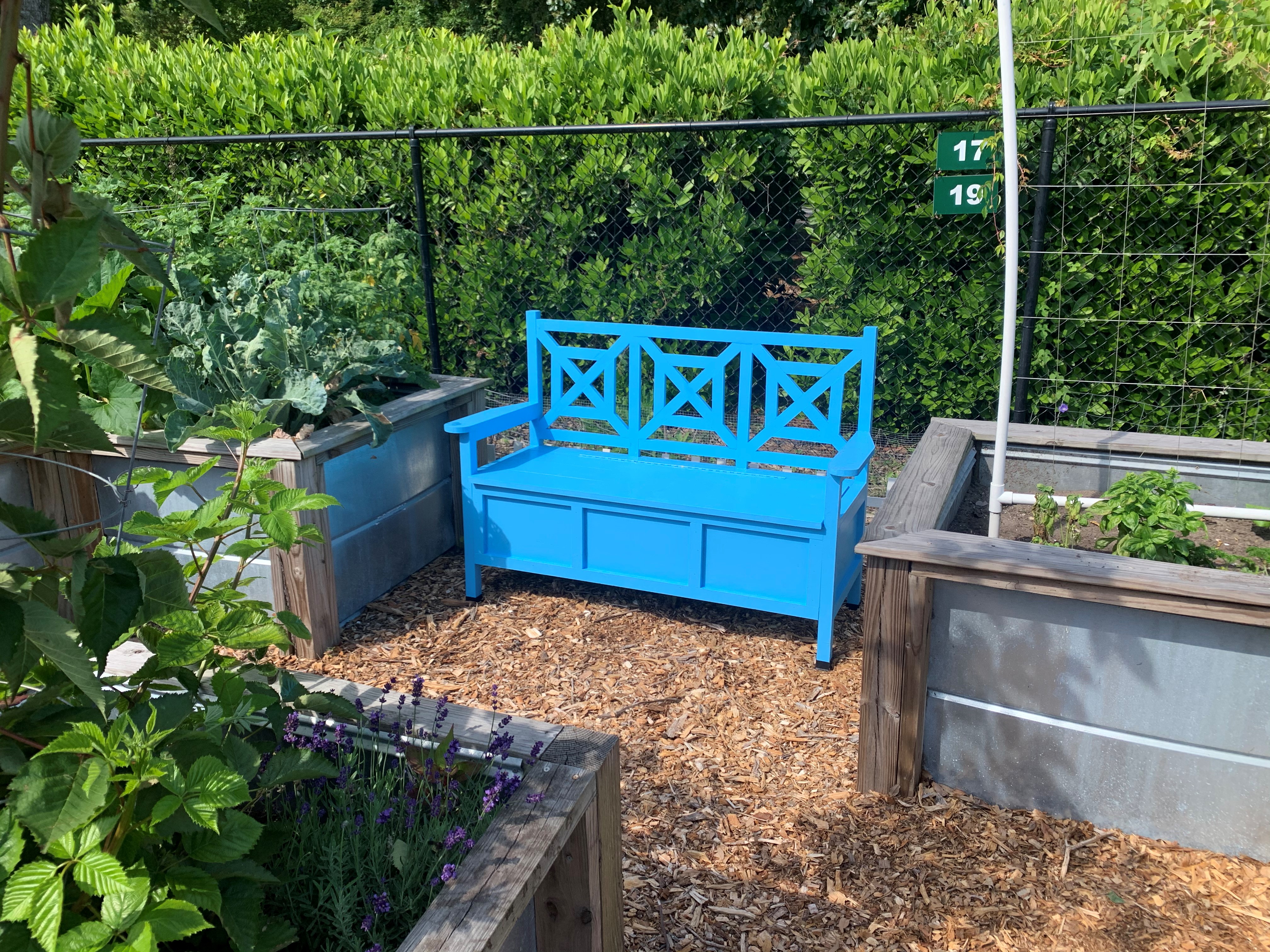 Outdoor storage bench